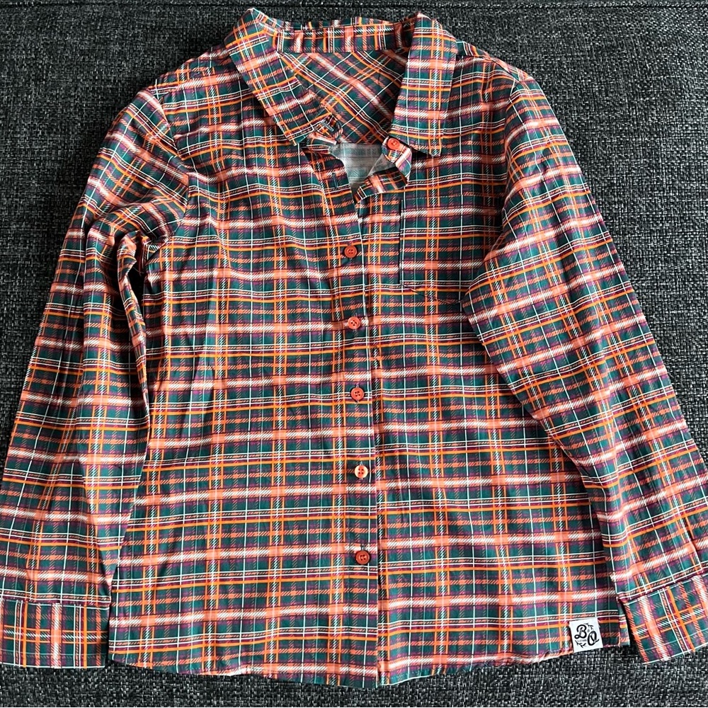 NWOT Bella & Omi Boys Fall Plaid Button Up Shirt Size 10/12